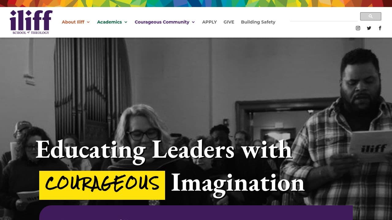 Iliff School of Theology website screenshot