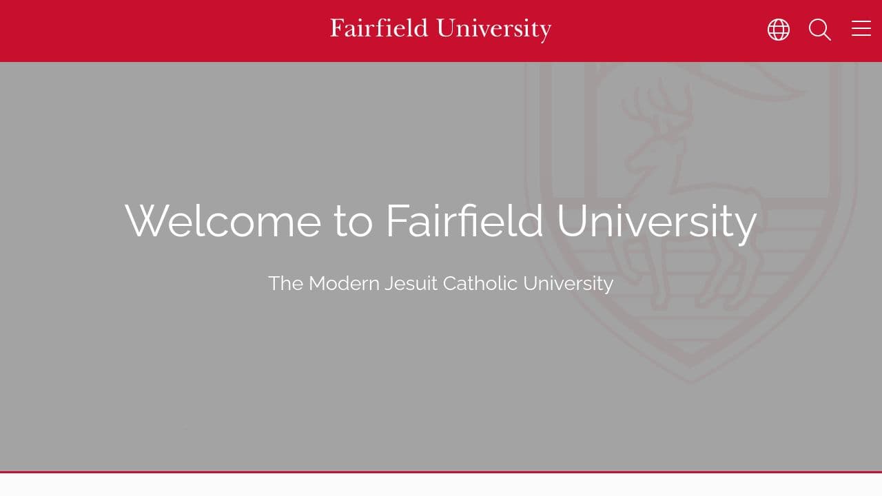 Fairfield University website screenshot