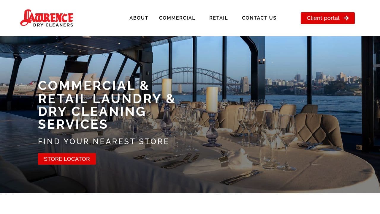 Lawrence Dry Cleaners website screenshot