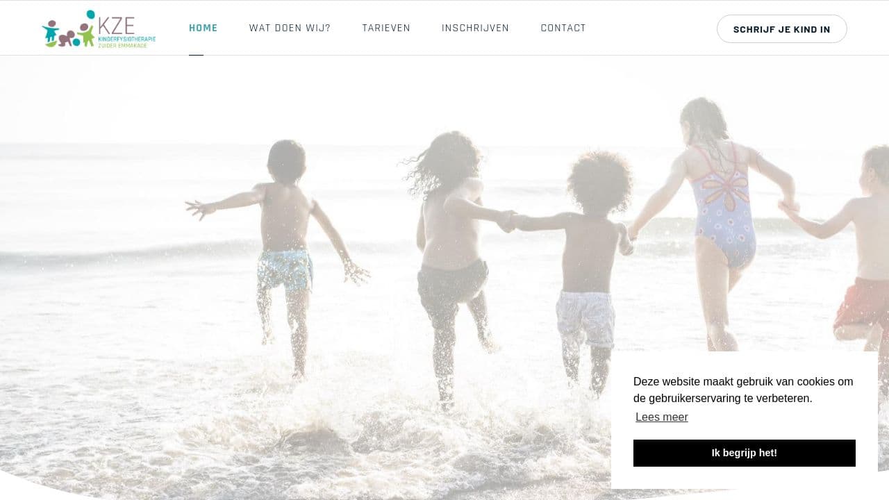 Praktijk voor Kinderfysiotherapie Zuider Emmakade website screenshot