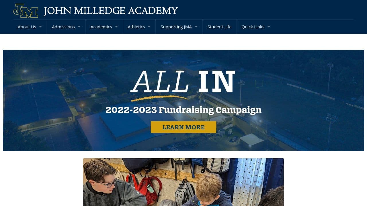 John Milledge Academy website screenshot