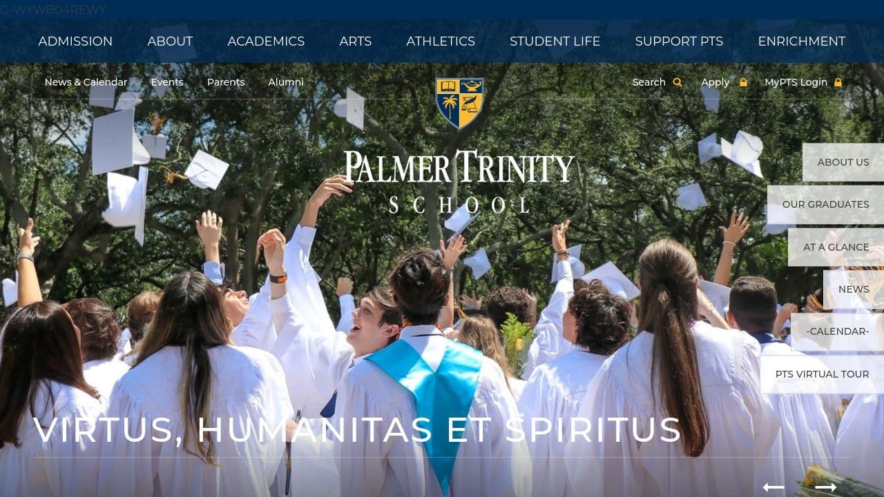 Palmer Trinity School website screenshot