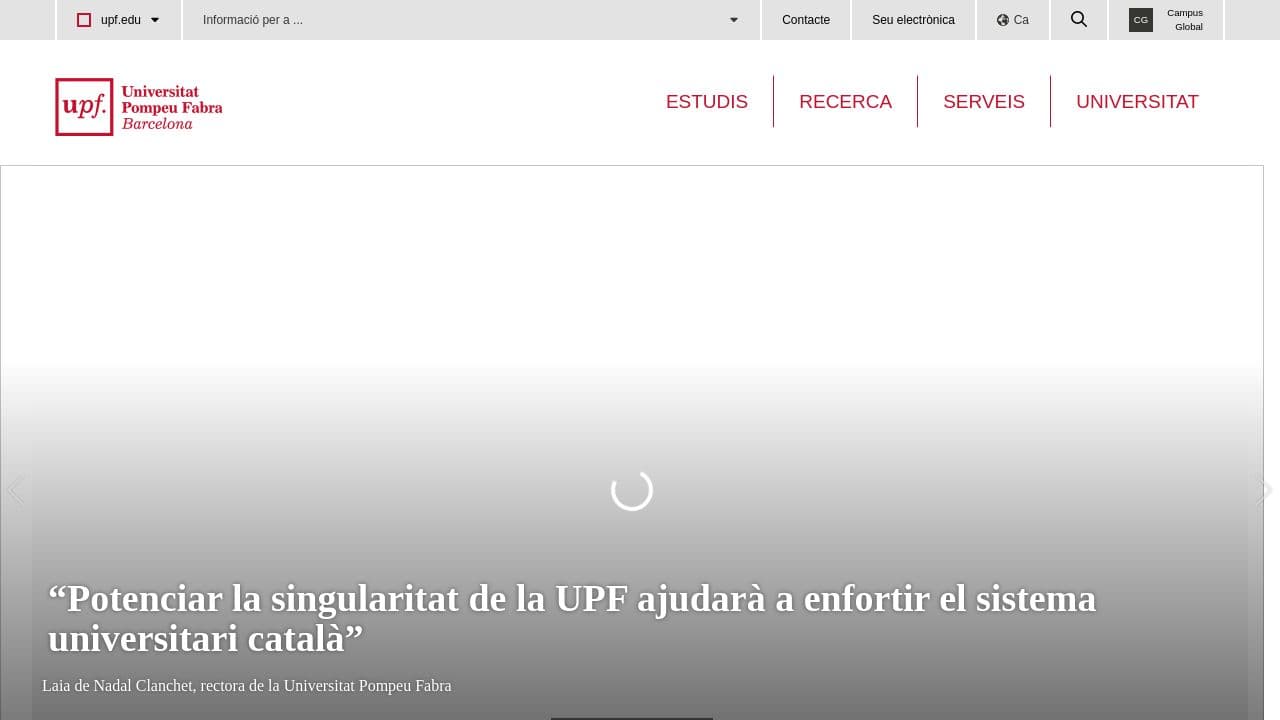 Universitat Pompeu Fabra website screenshot