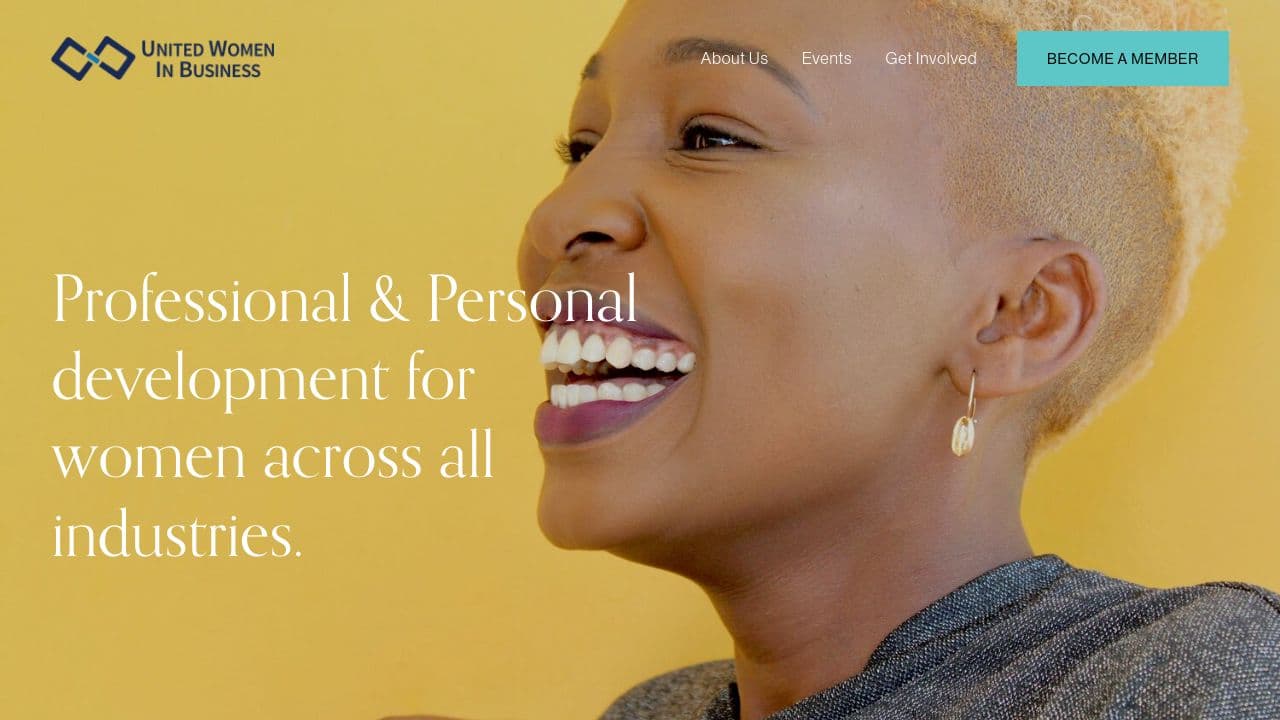 United Women in Business Foundation website screenshot