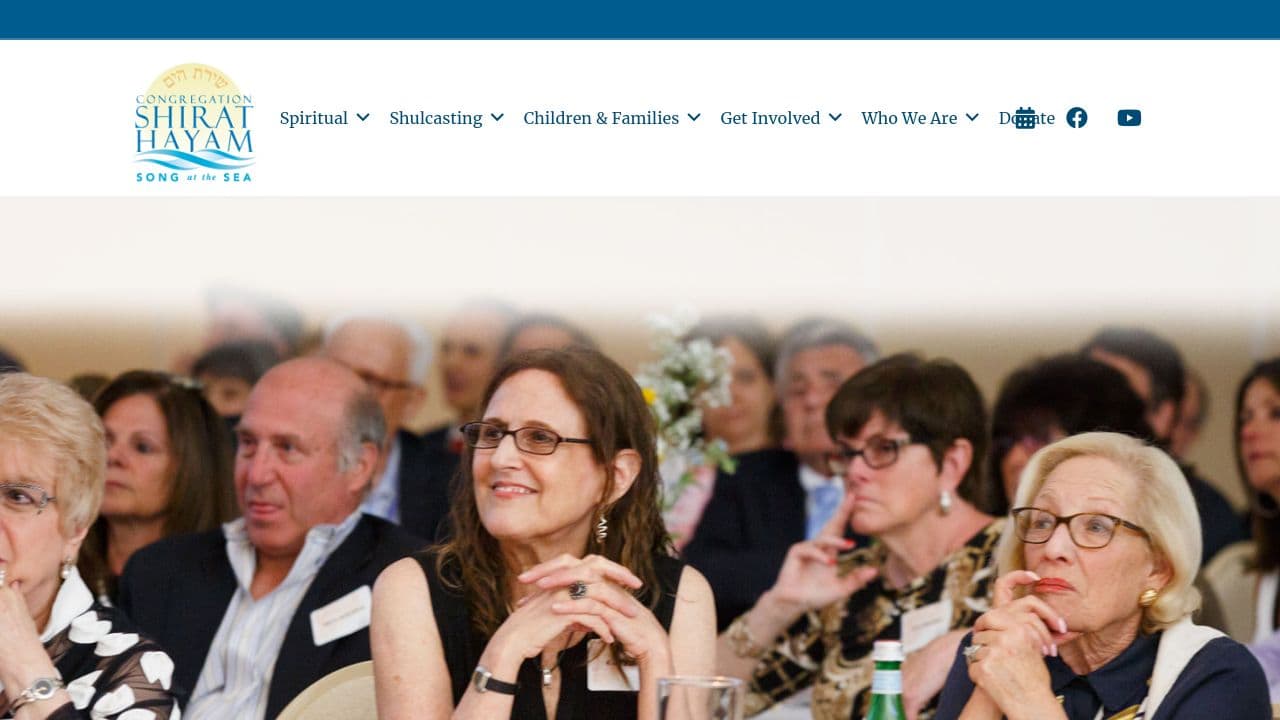 Congregation Shirat Hayam website screenshot