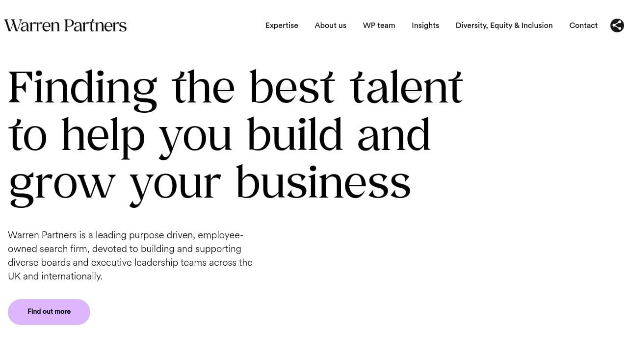 Warren Partners website screenshot