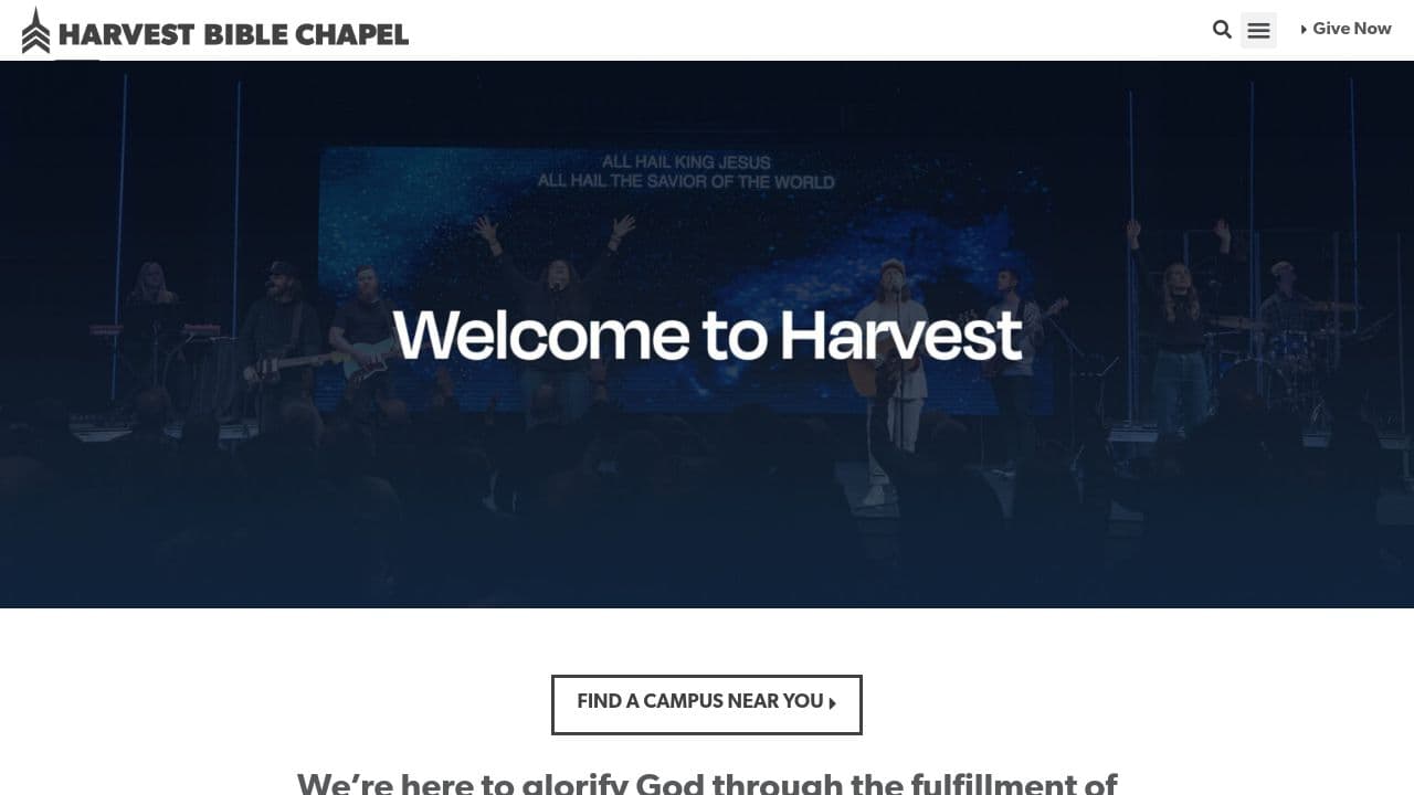 Harvest Bible Chapel website screenshot