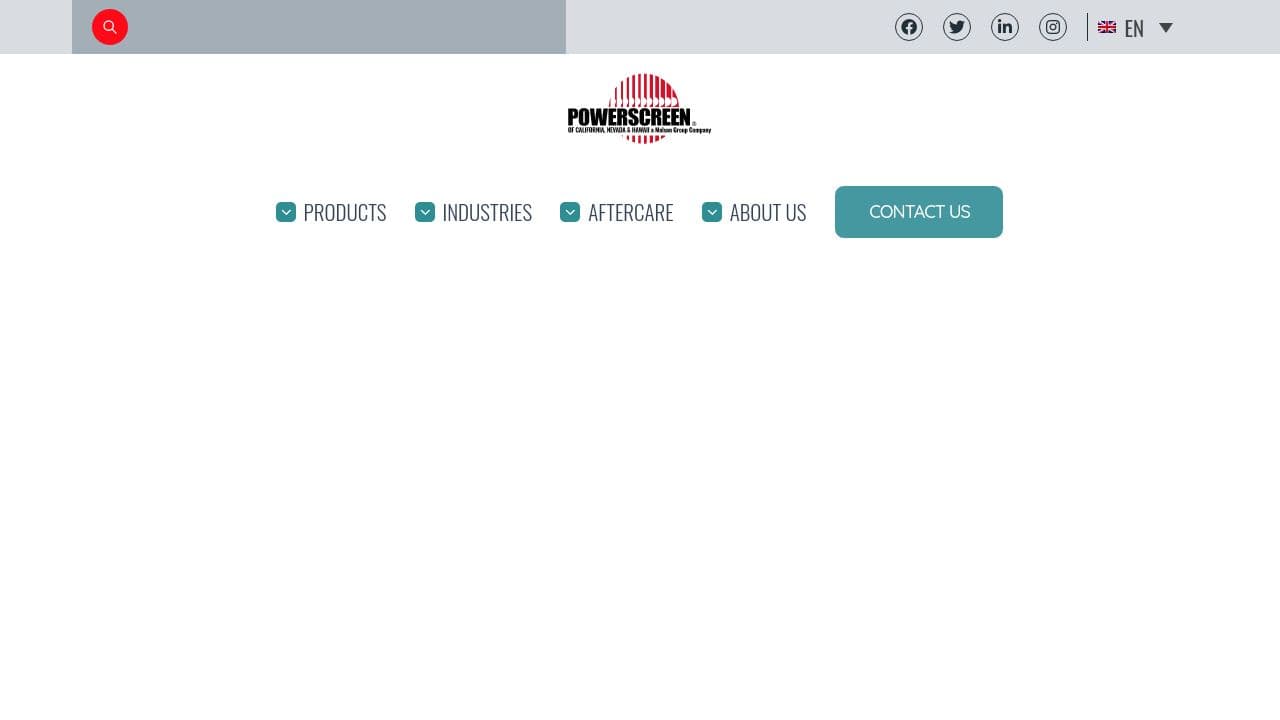 Powerscreen of California, Nevada & Hawaii website screenshot