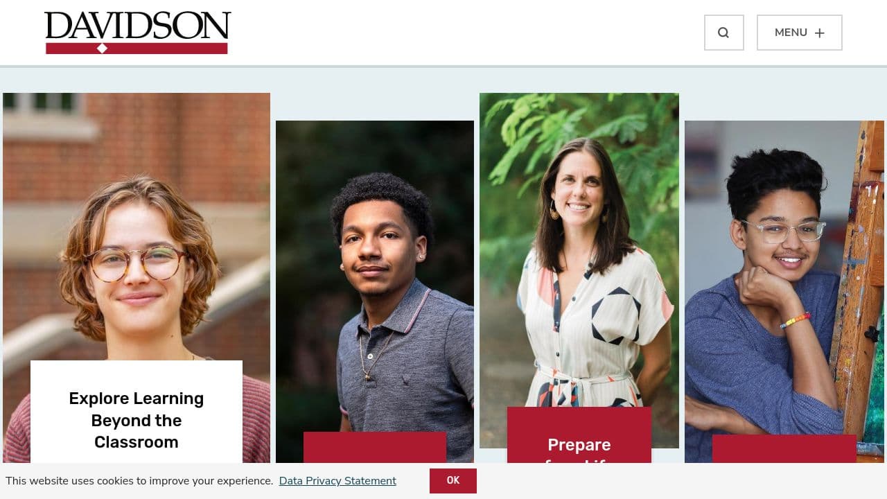 Davidson College website screenshot