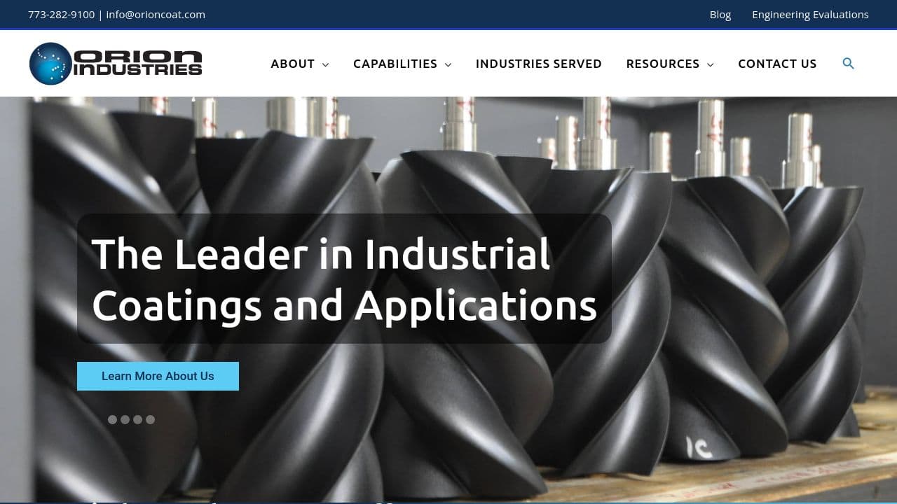 Orion Industries Ltd website screenshot