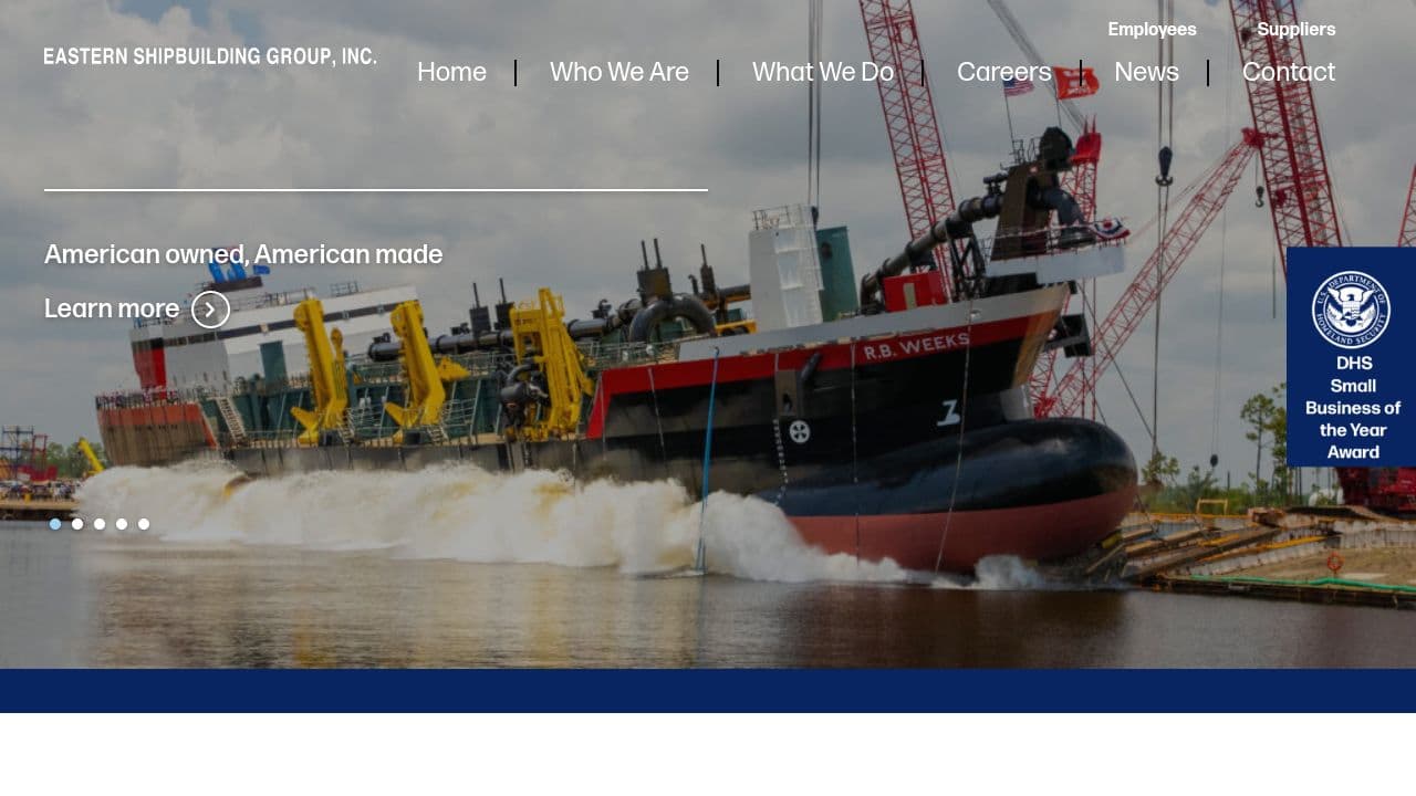 Eastern Shipbuilding Group, Inc. website screenshot