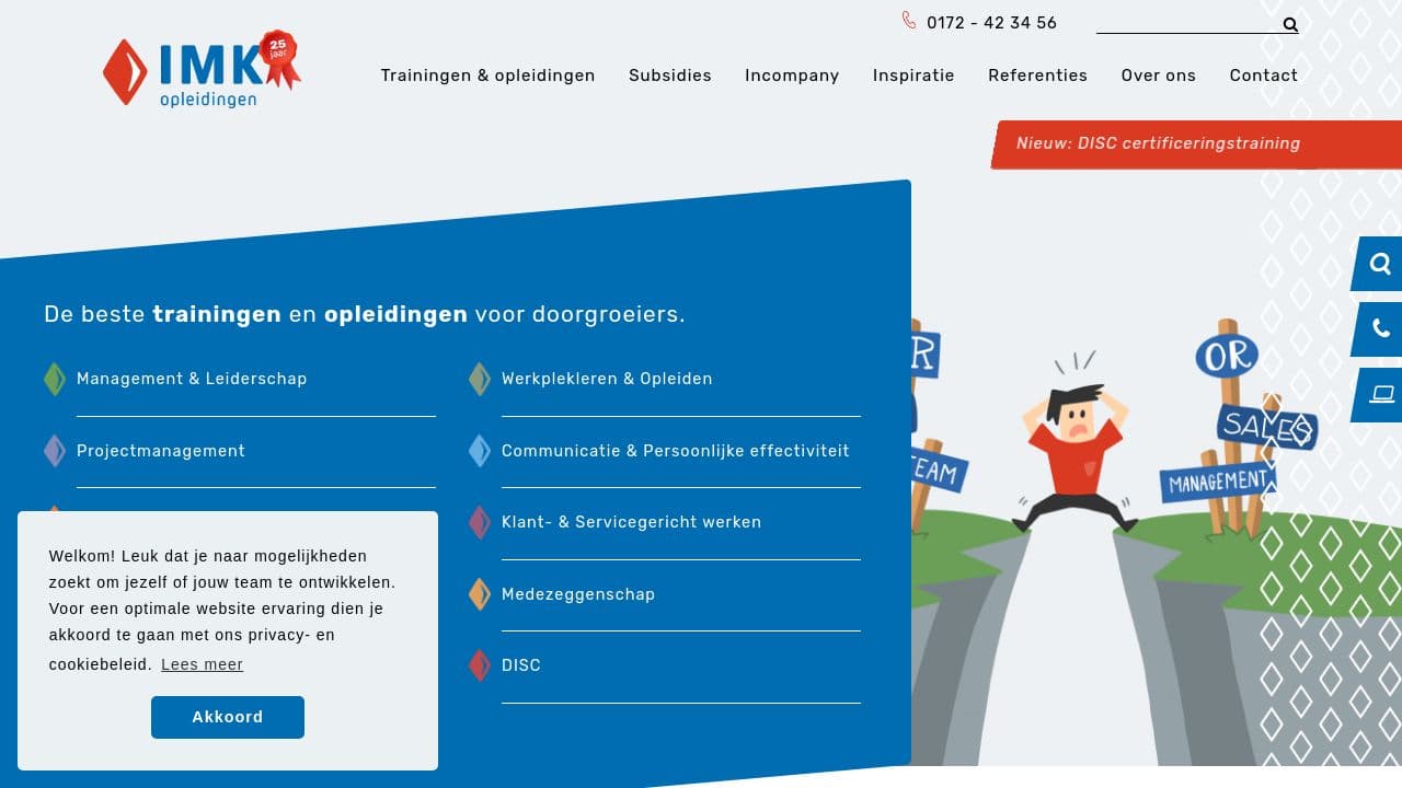 IMK Opleidingen website screenshot