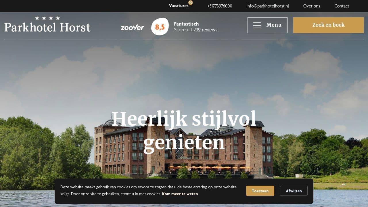 Parkhotel Horst website screenshot
