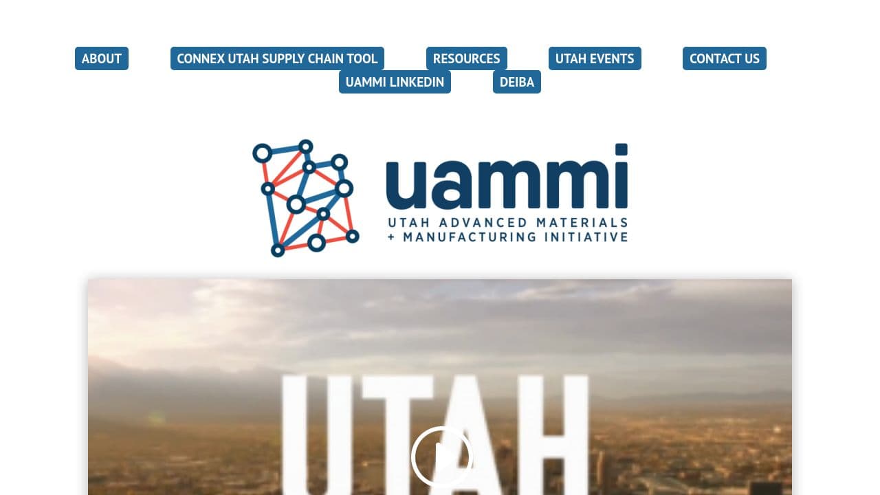 Utah Advanced Materials Manufacturing Initiative (UAMMI) website screenshot