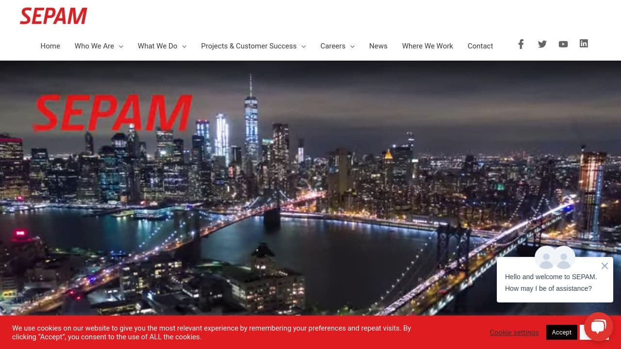Sepam website screenshot