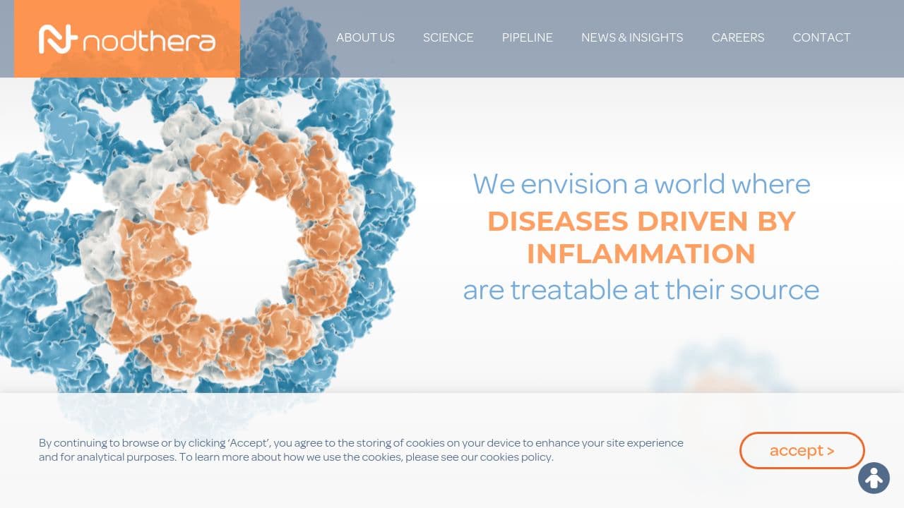 NodThera website screenshot