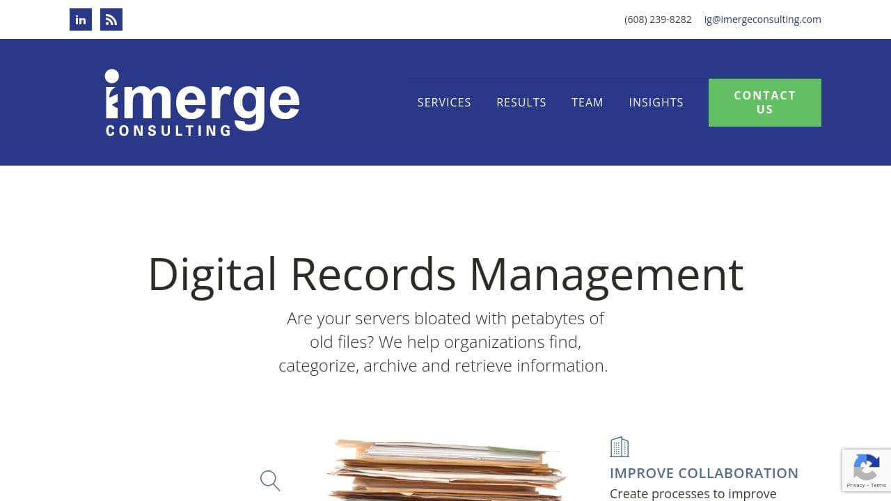 IMERGE Consulting website screenshot