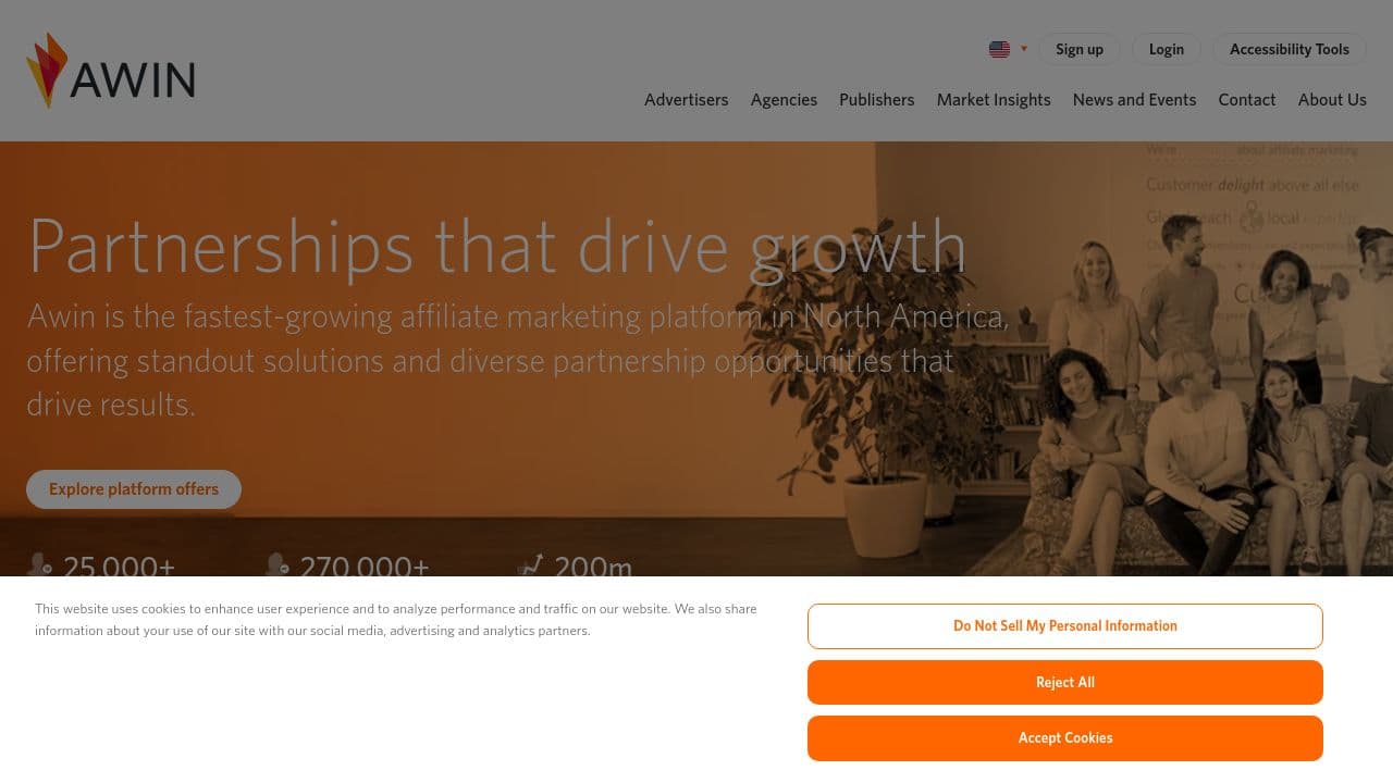 Awin Global website screenshot