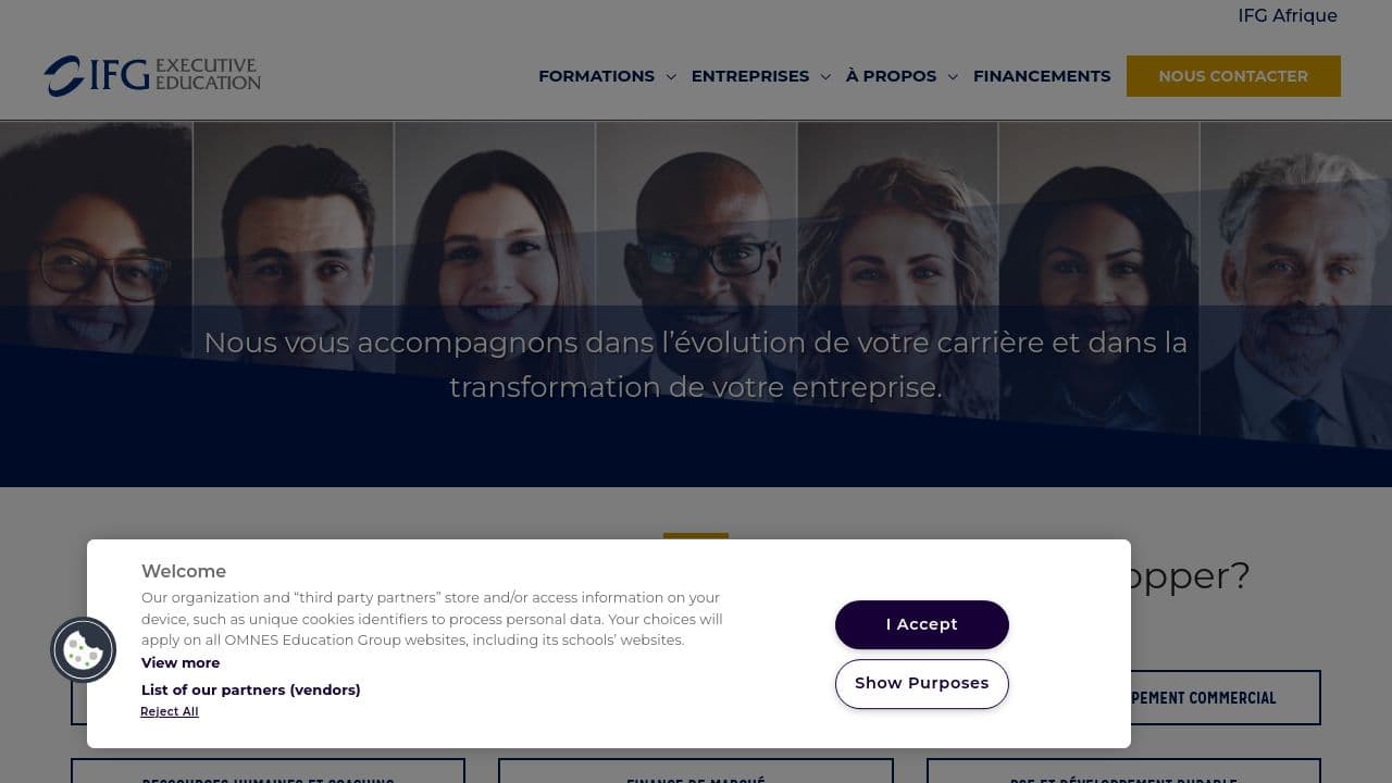 IFG Executive Education website screenshot