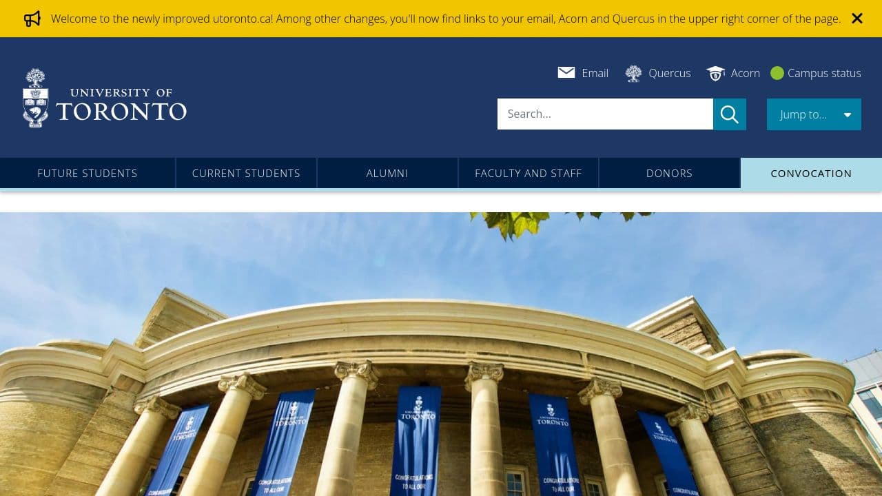 University of Toronto School of Continuing Studies website screenshot