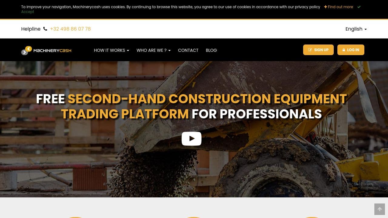 Machinerycash website screenshot