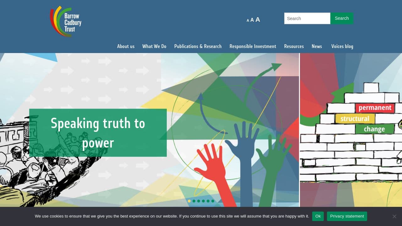 Barrow Cadbury Trust website screenshot