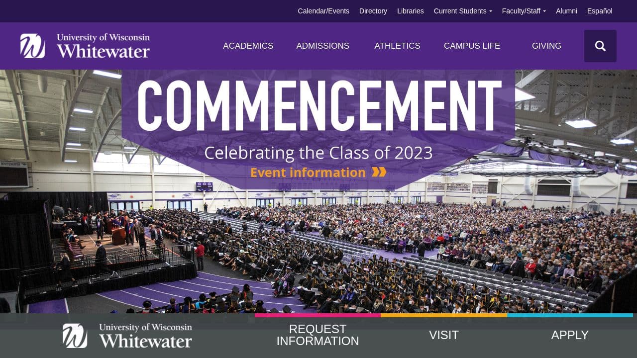University of Wisconsin-Whitewater website screenshot