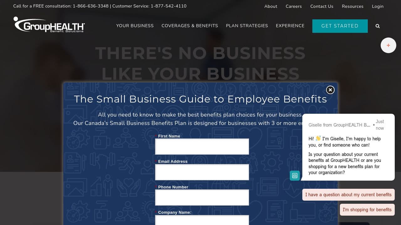 GroupHEALTH Benefit Solutions website screenshot