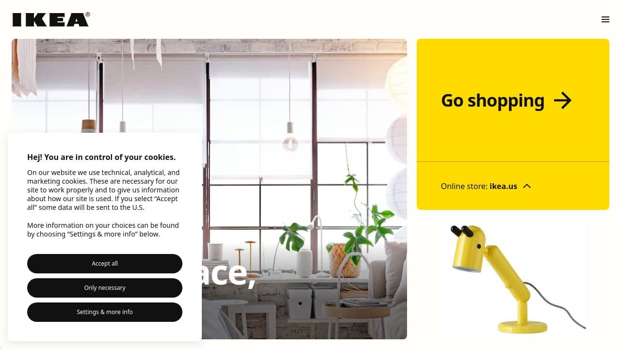 IKEA website screenshot