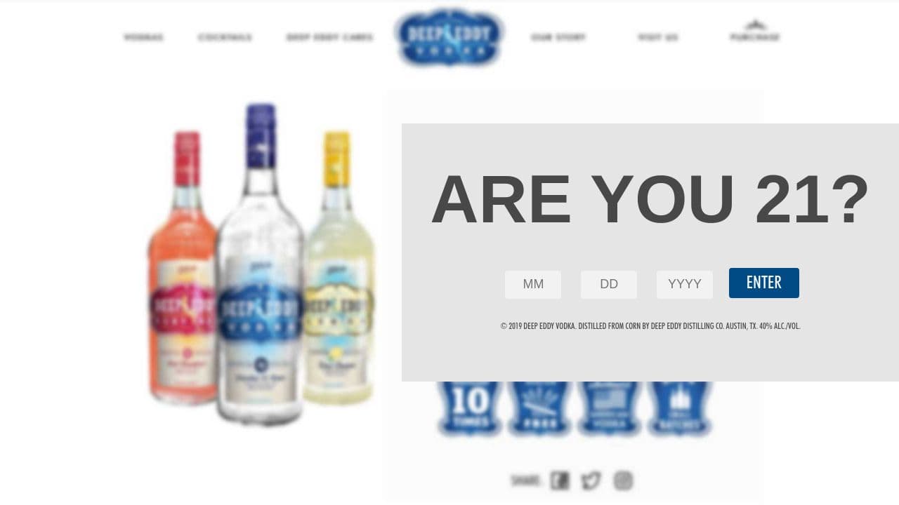Deep Eddy Vodka website screenshot