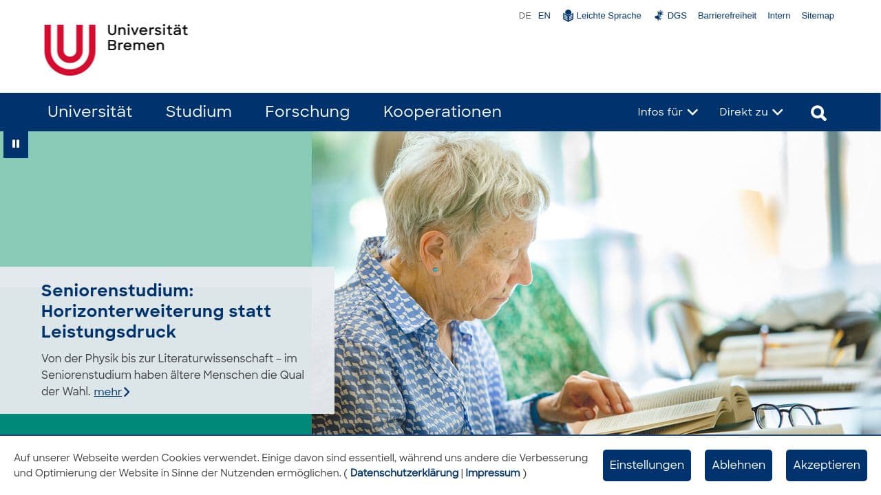 university of bremen website screenshot