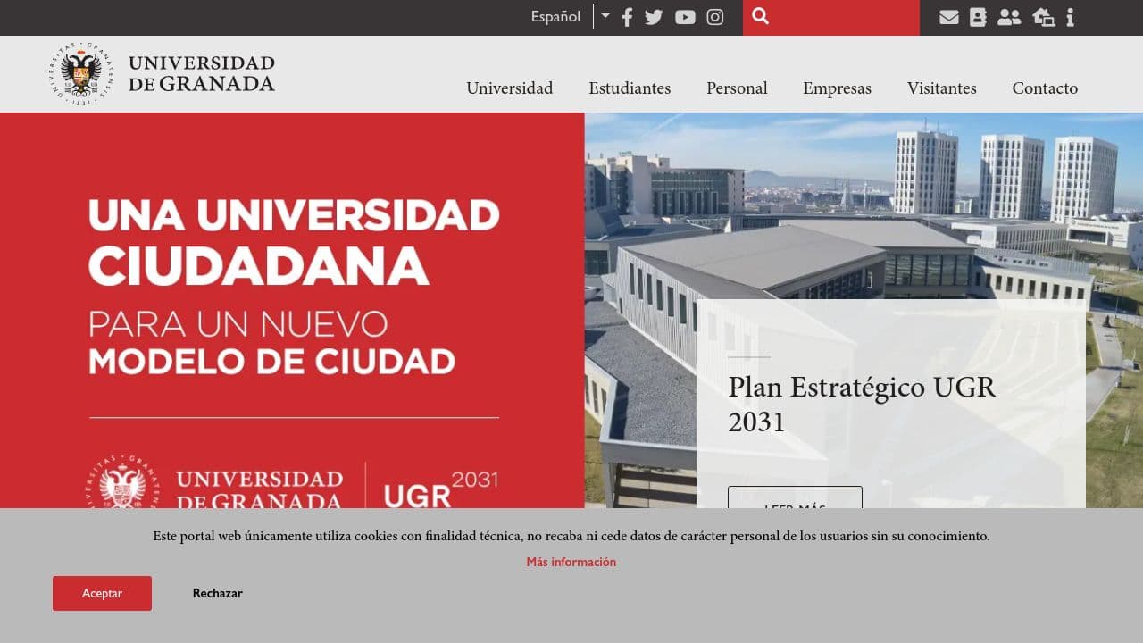 Universidad de Granada website screenshot