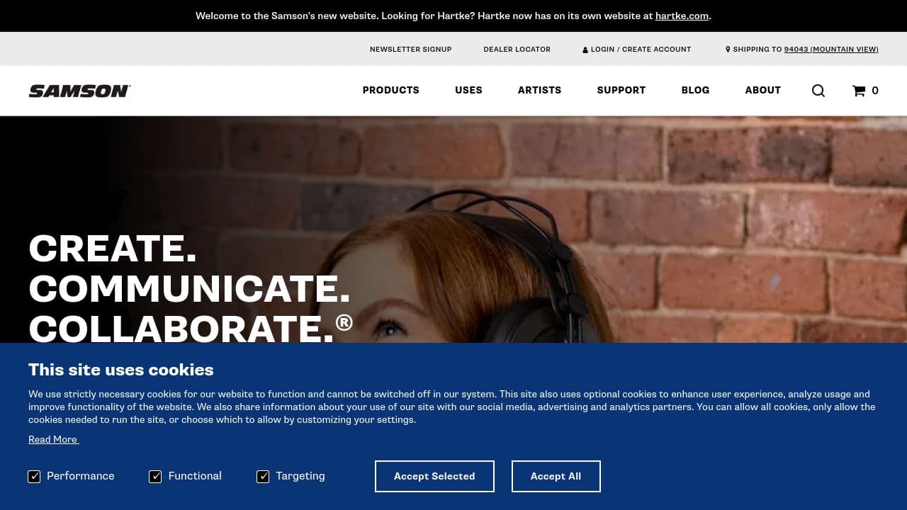 Samson Technologies Corp website screenshot
