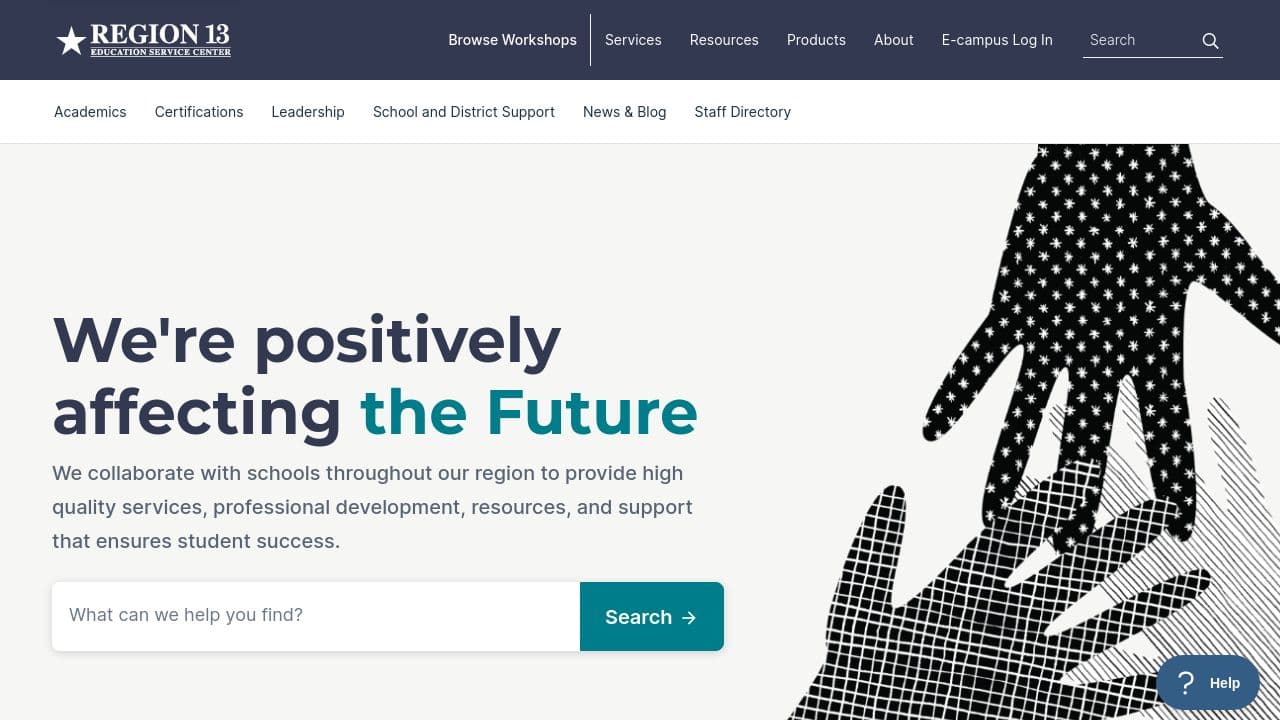 Education Service Center Region 13  website screenshot