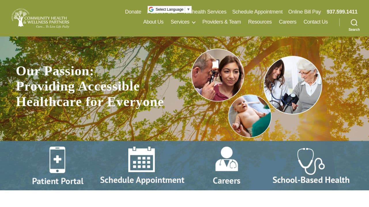Community Health & Wellness Partners website screenshot