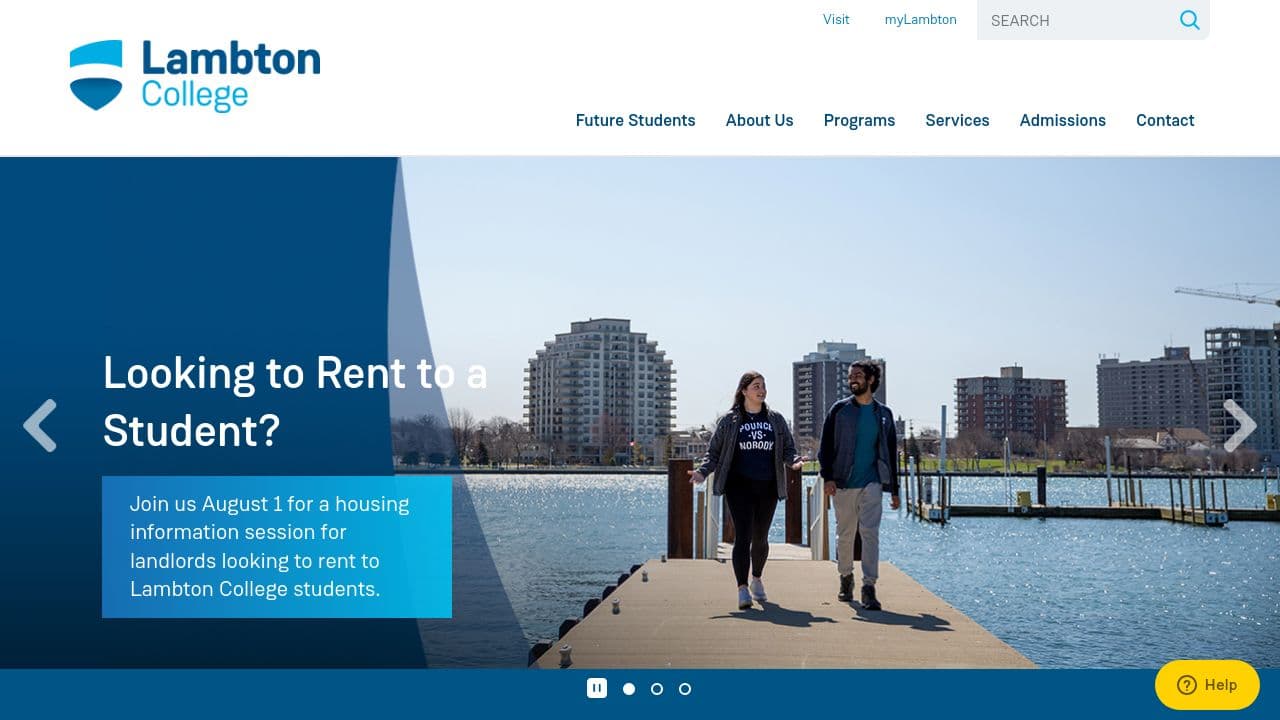 Lambton College website screenshot