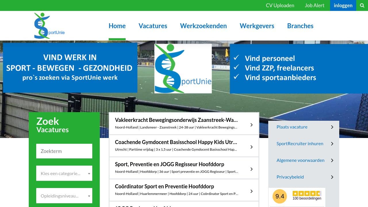 SportUnie | SportRecruiters website screenshot