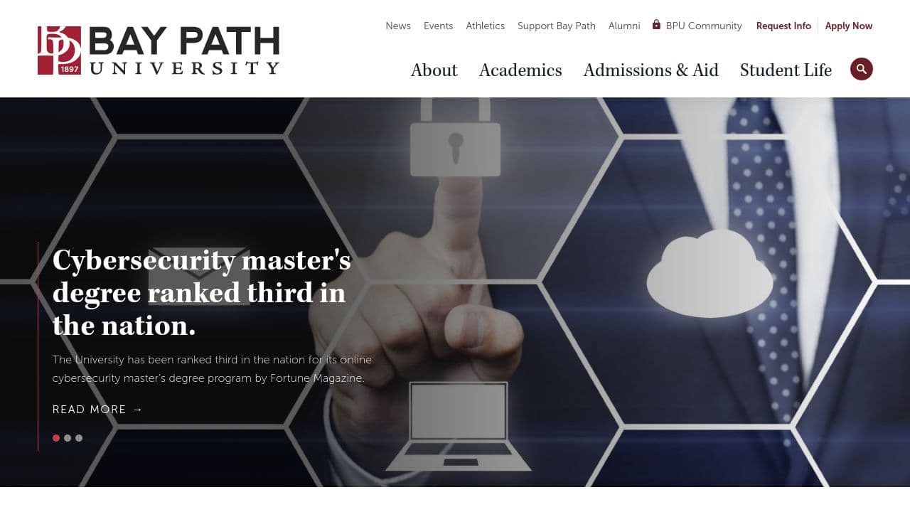 Bay Path University website screenshot