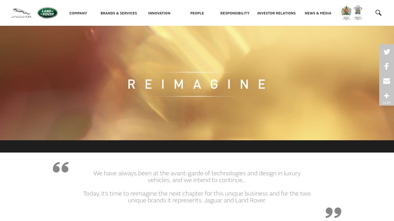 JLR North America website screenshot