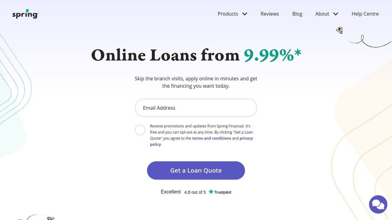 Spring Financial website screenshot