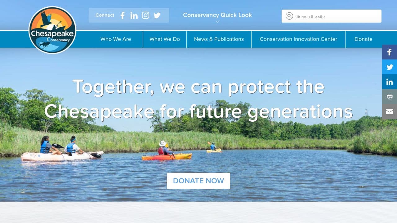 Chesapeake Conservancy website screenshot
