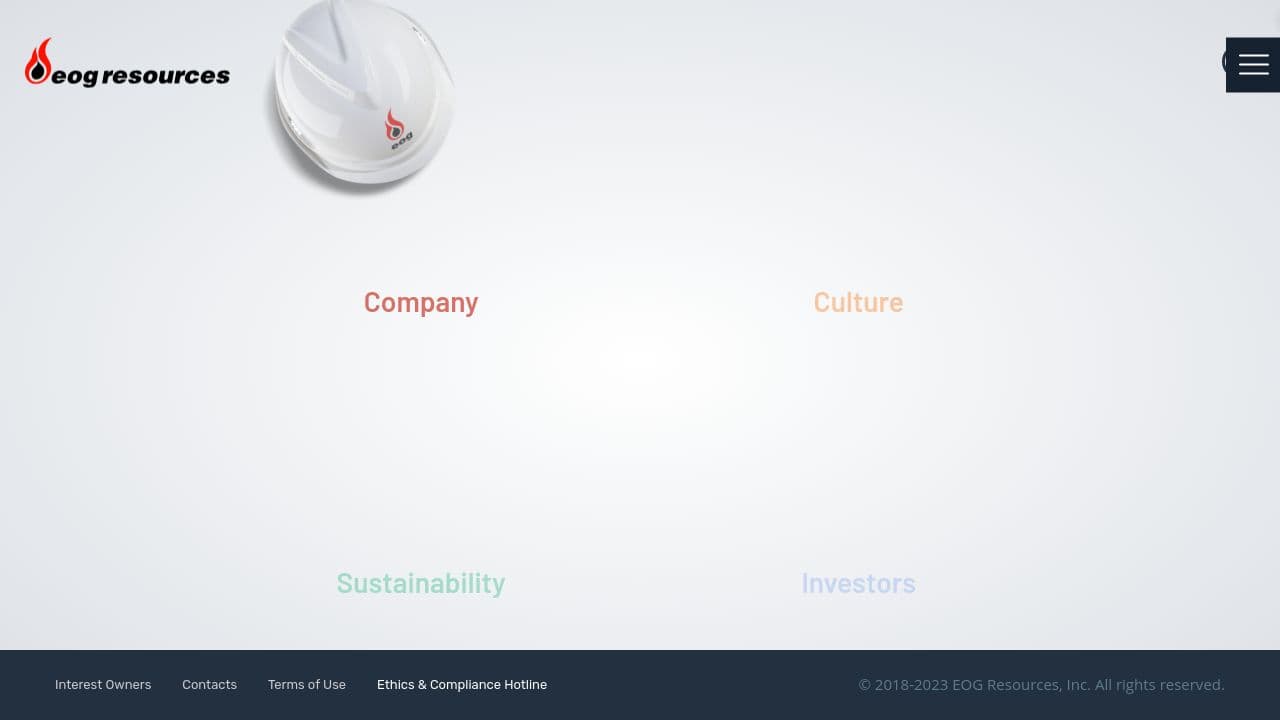 EOG Resources website screenshot