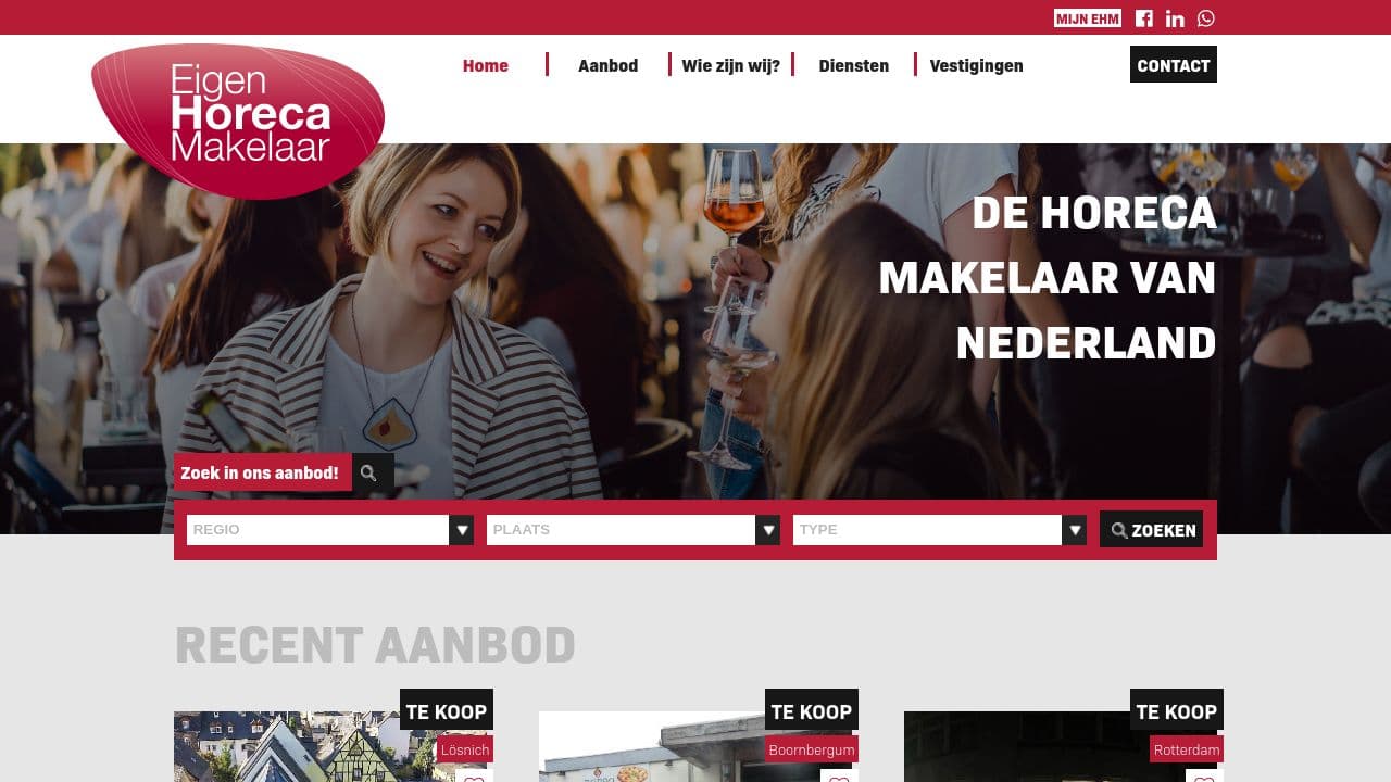 Eigen Horeca Makelaar website screenshot