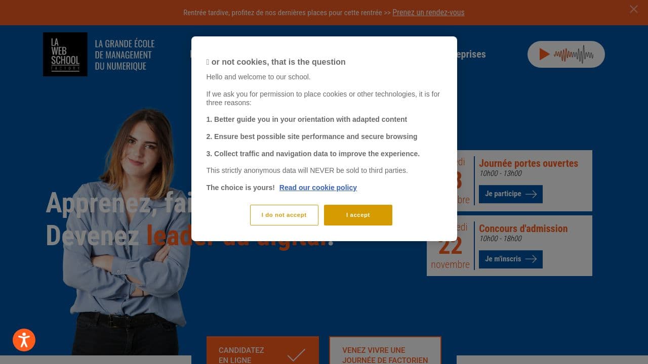 Web School Factory website screenshot