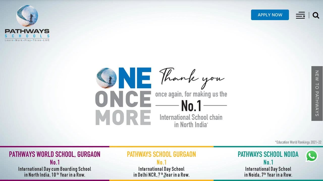 Pathways School Gurgaon website screenshot