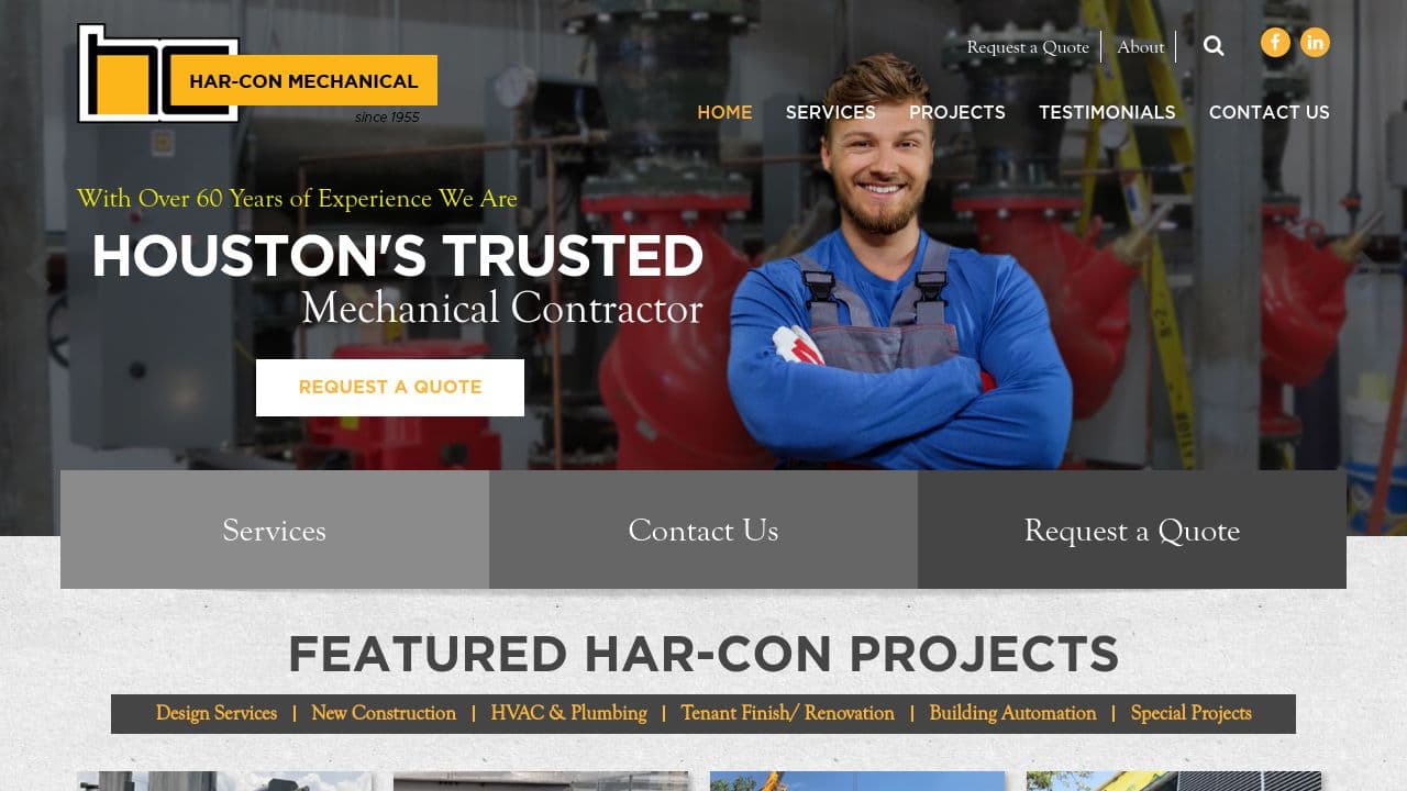 Har-Con Mechanical website screenshot