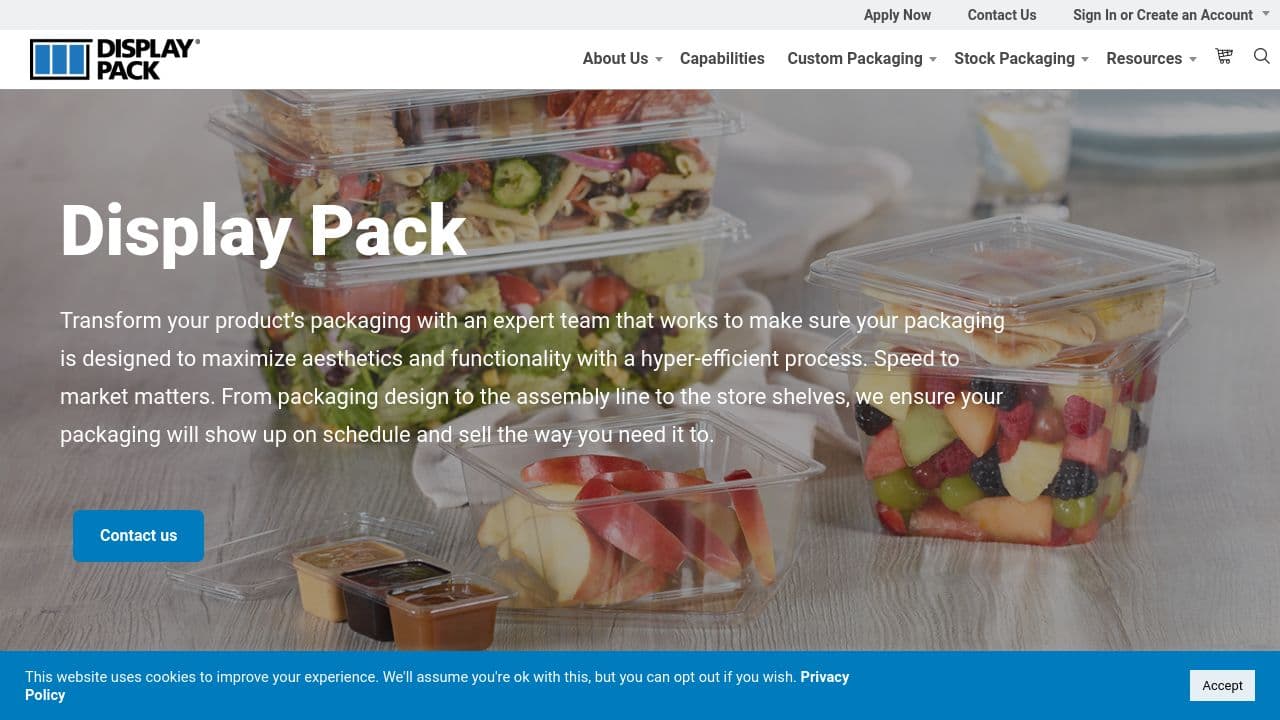 Display Pack Inc website screenshot