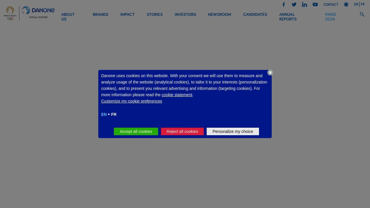 Danone website screenshot
