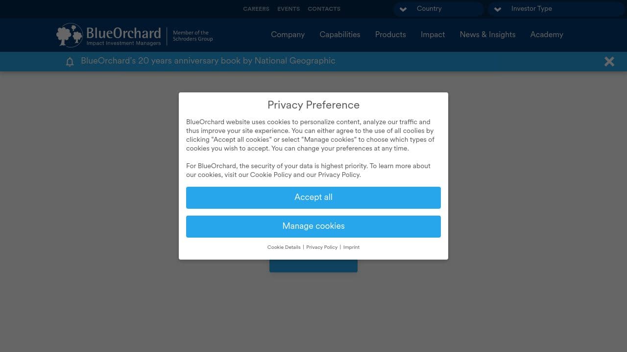 BlueOrchard Finance Ltd website screenshot