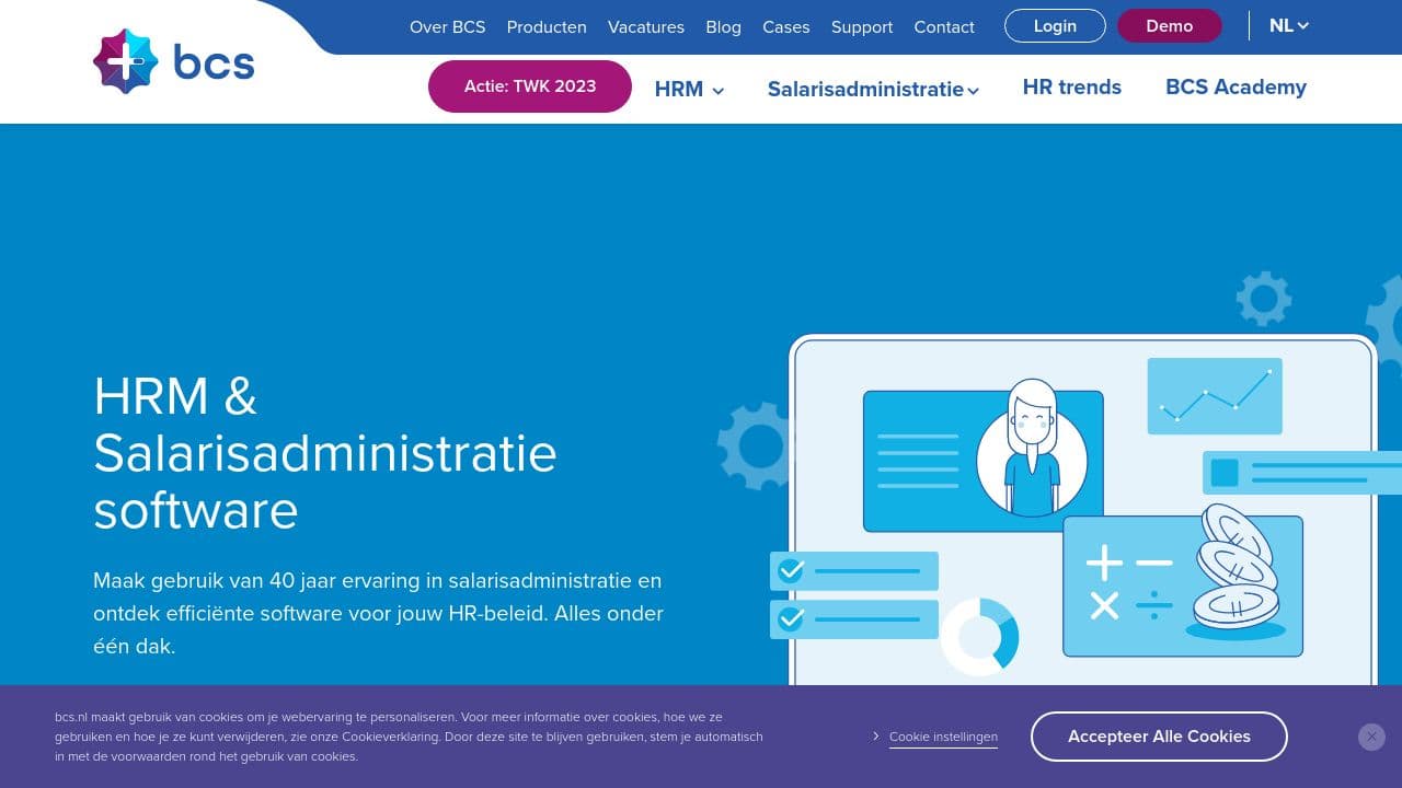 BCS HR Software website screenshot